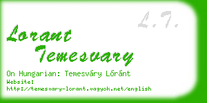 lorant temesvary business card
