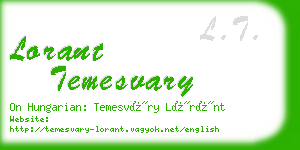 lorant temesvary business card